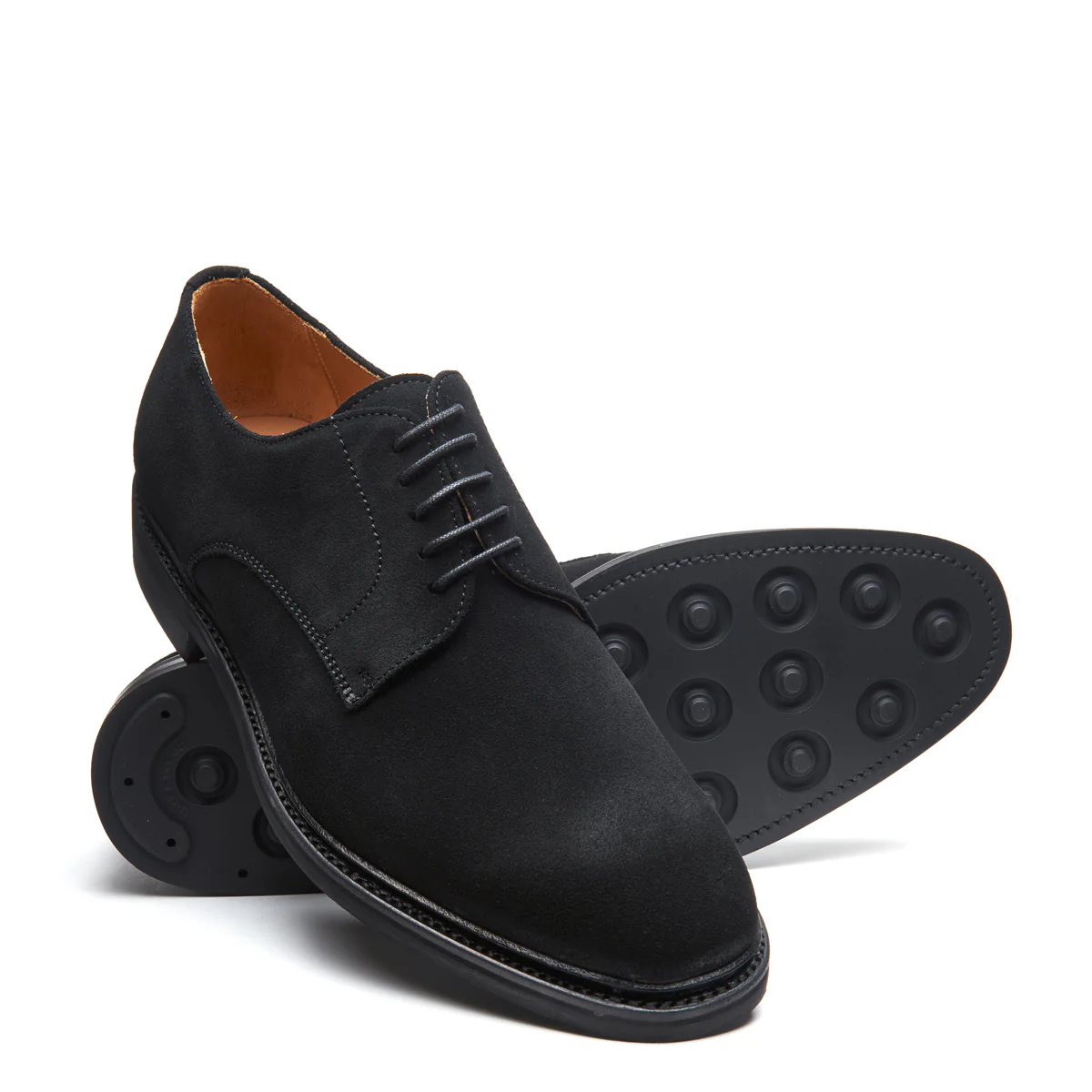 Black Suede 5 Eye Derby Shoe - Image 2