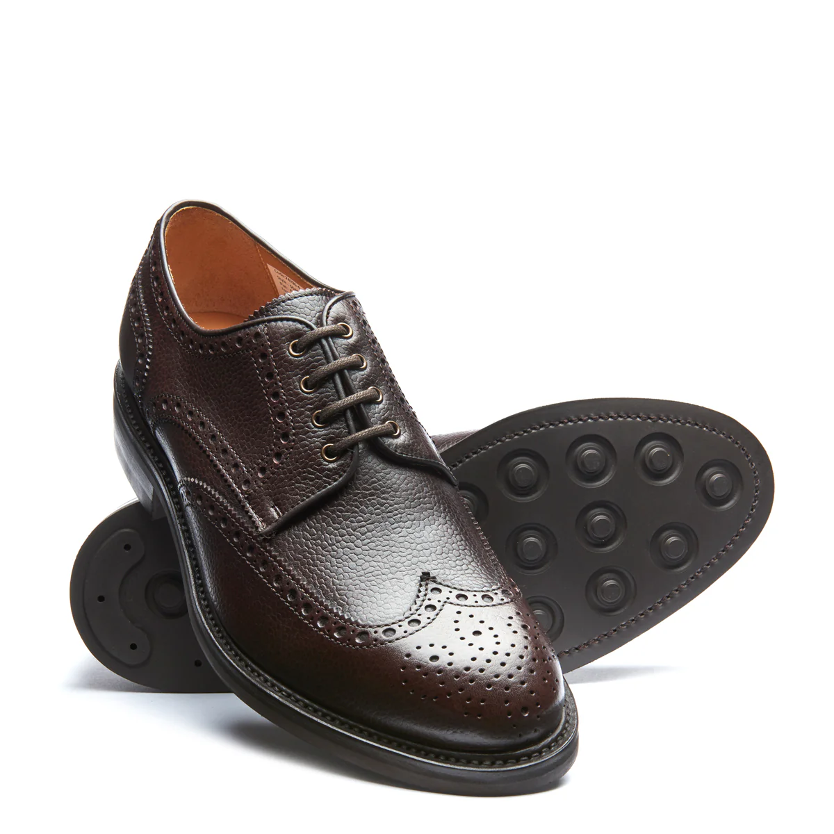 Walnut Brown Grain-Calf 4 Eye Gibson Brogue Shoe - Image 2