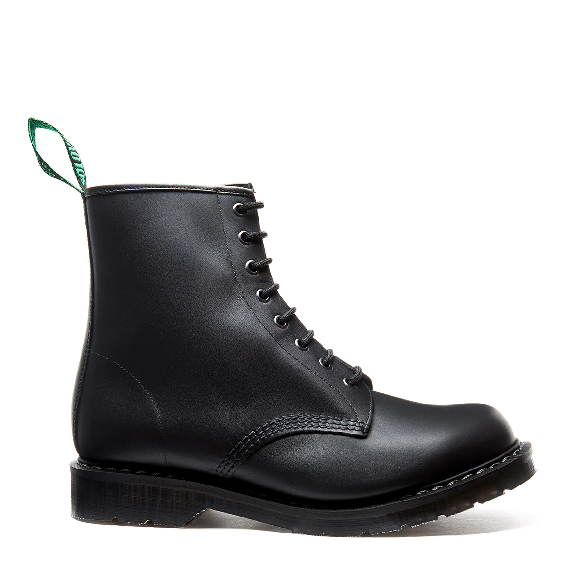 Black Greasy 8 Eye Derby Boot & Zip Guard - Image 2