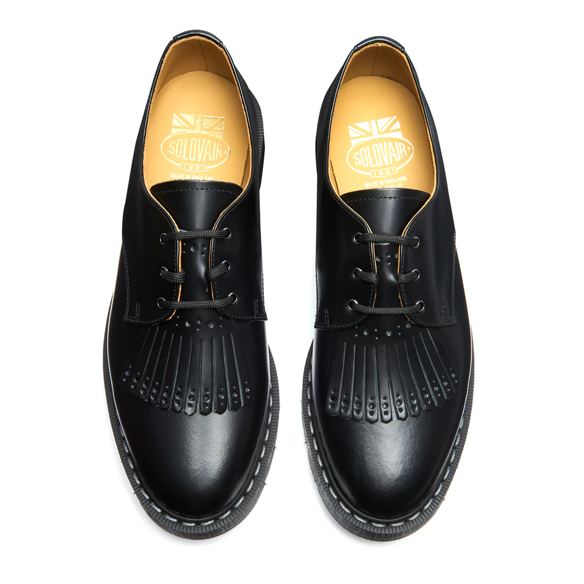 Black Hi-Shine Gibson Shoe & Brogue Kiltie - Image 2