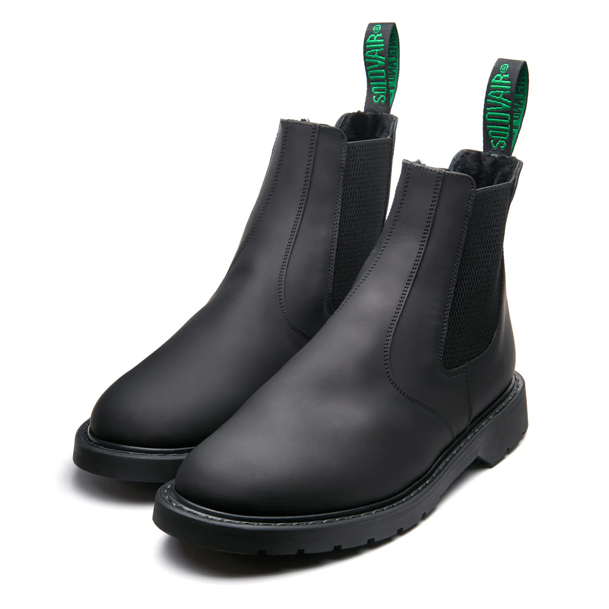 Black Greasy Shearling Lined Dealer Boot - Image 3