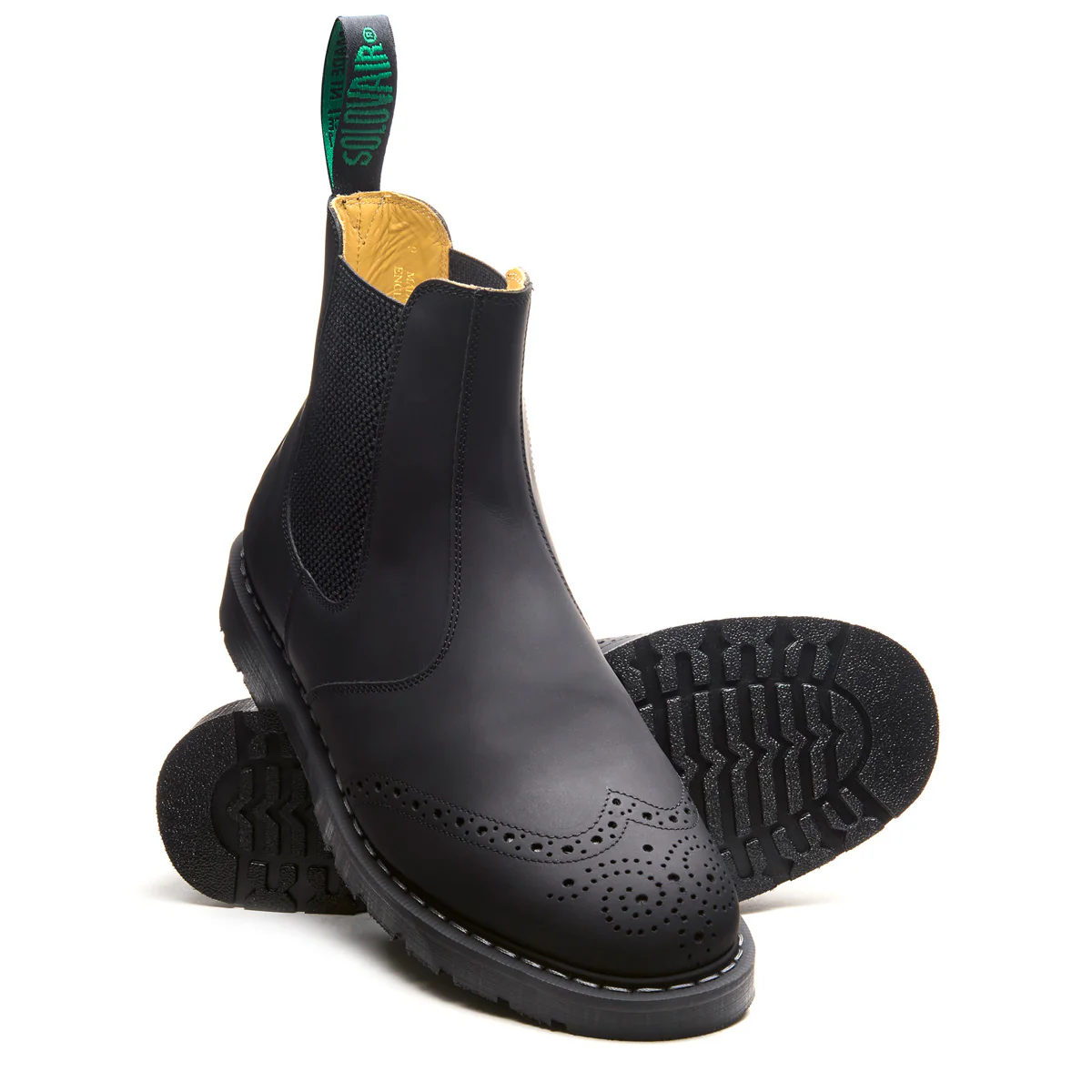 Black Greasy Dealer Brogue Boot - Image 2