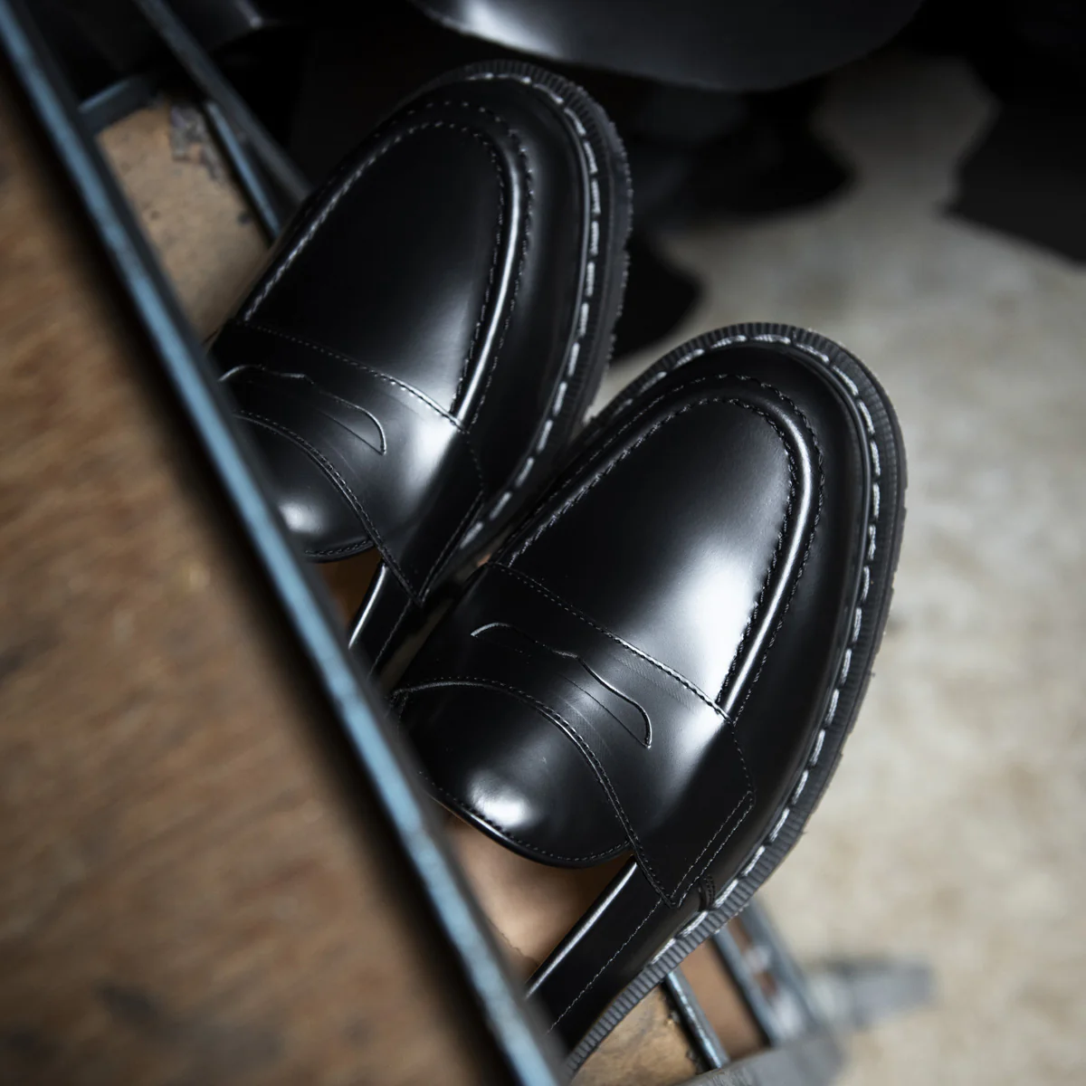 Black Hi-Shine Penny Loafer - Image 2