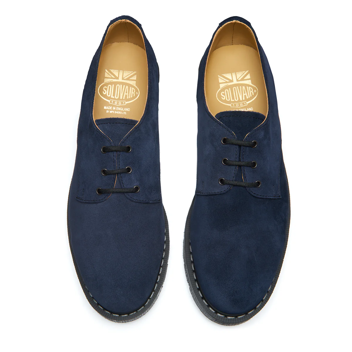 Navy Suede 3 Eye Gibson Shoe - Image 3