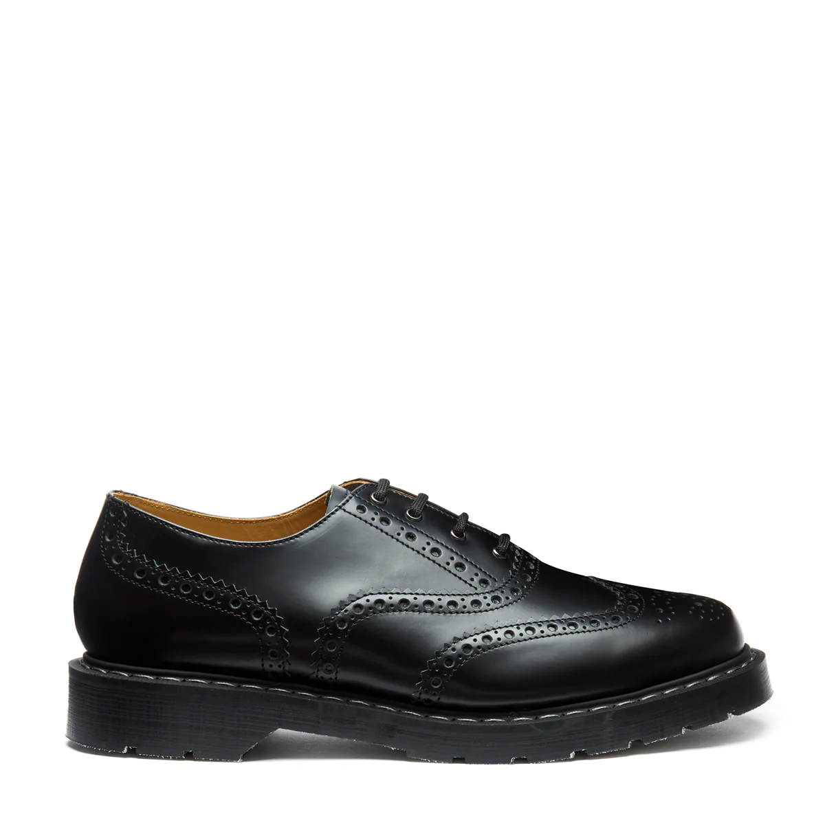 Black Hi-Shine 4 Eye English Oxford Brogue Shoe