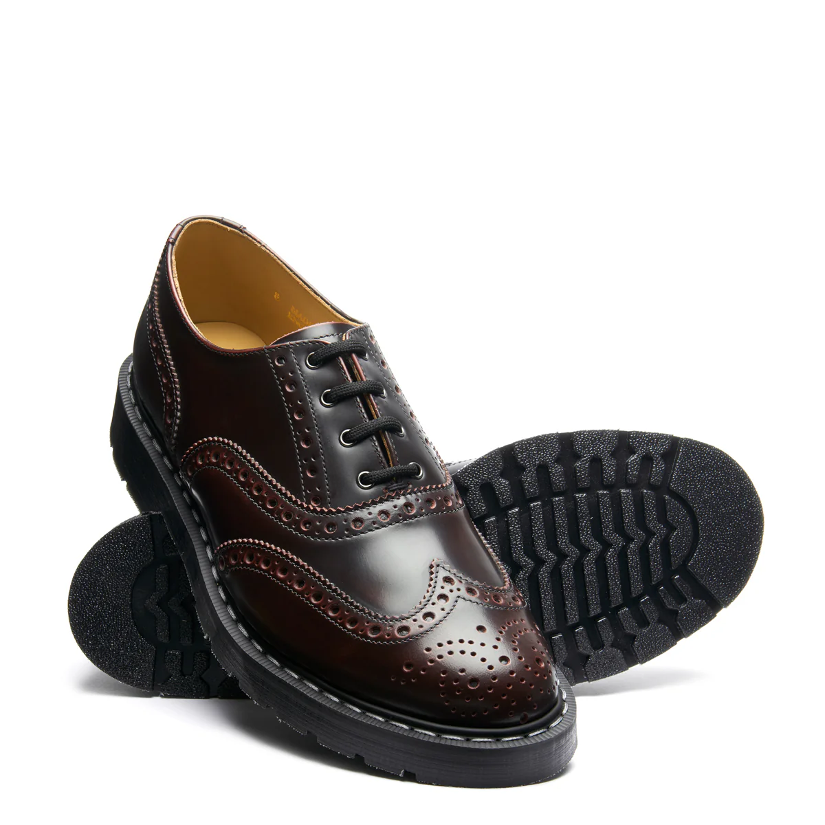 Burgundy Rub-Off 4 Eye English Oxford Brogue Shoe - Image 2