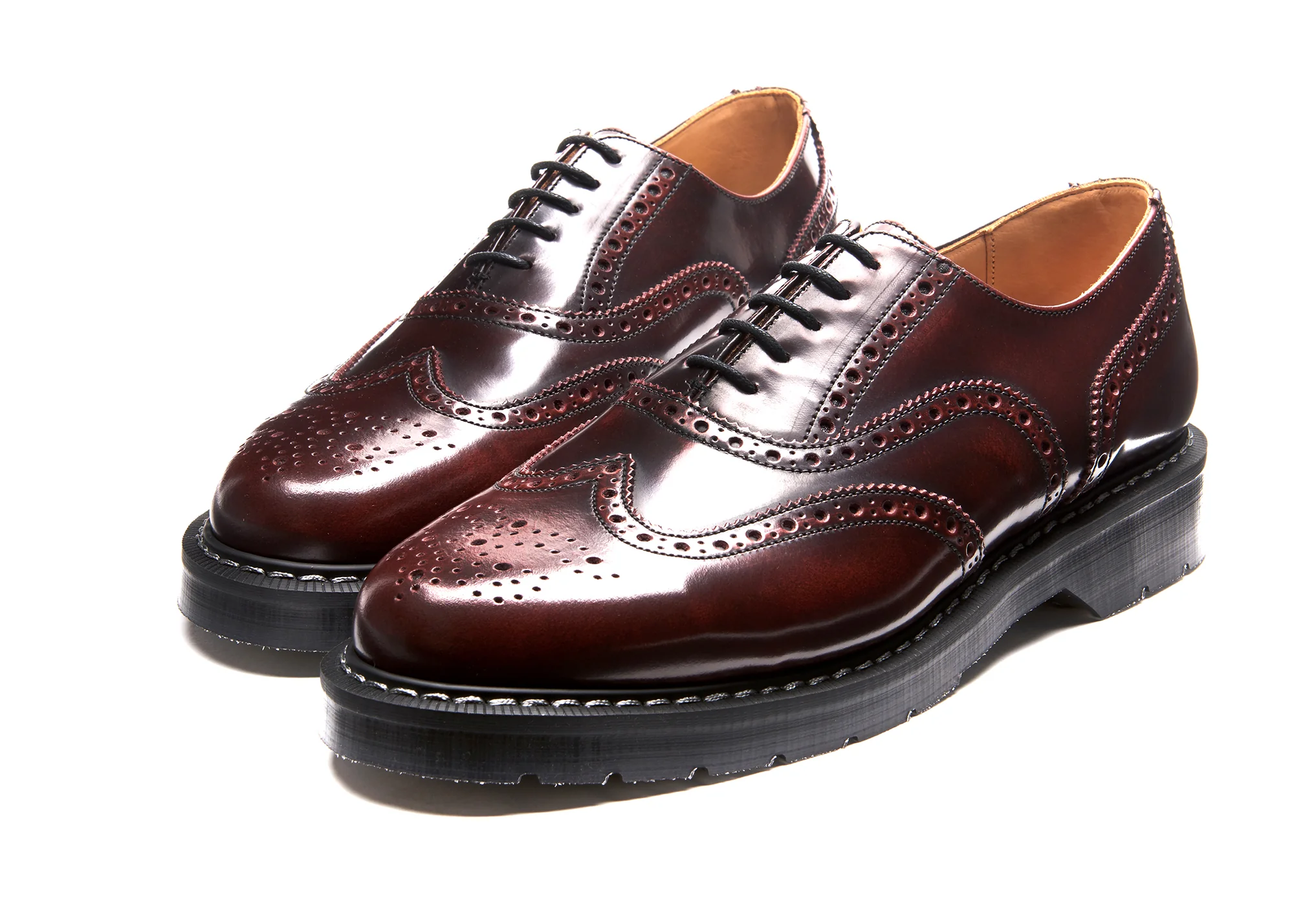 Burgundy Rub-Off English Brogue Shoe - Image 3