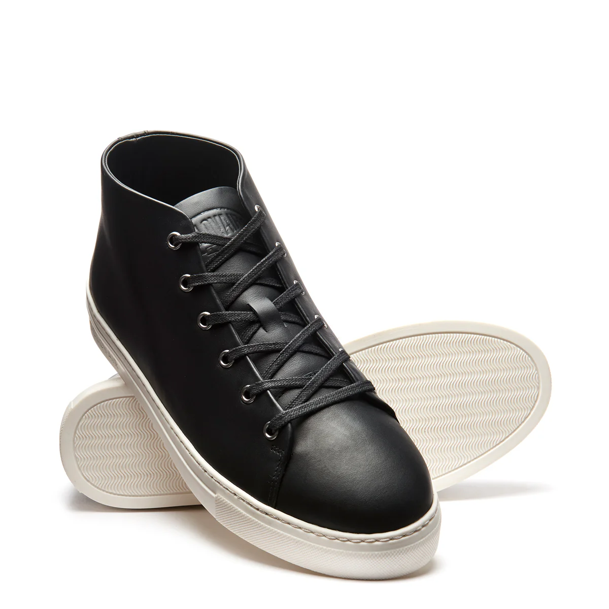 Black Calf High Top Sneaker (White Sole) - Image 2