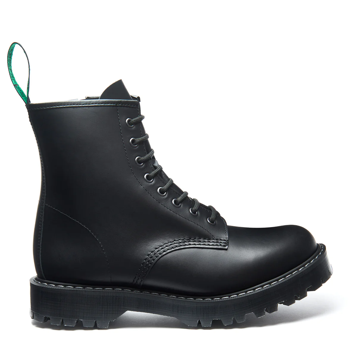 Black Greasy 8 Eye Zip Commando Derby Boot - Image 2