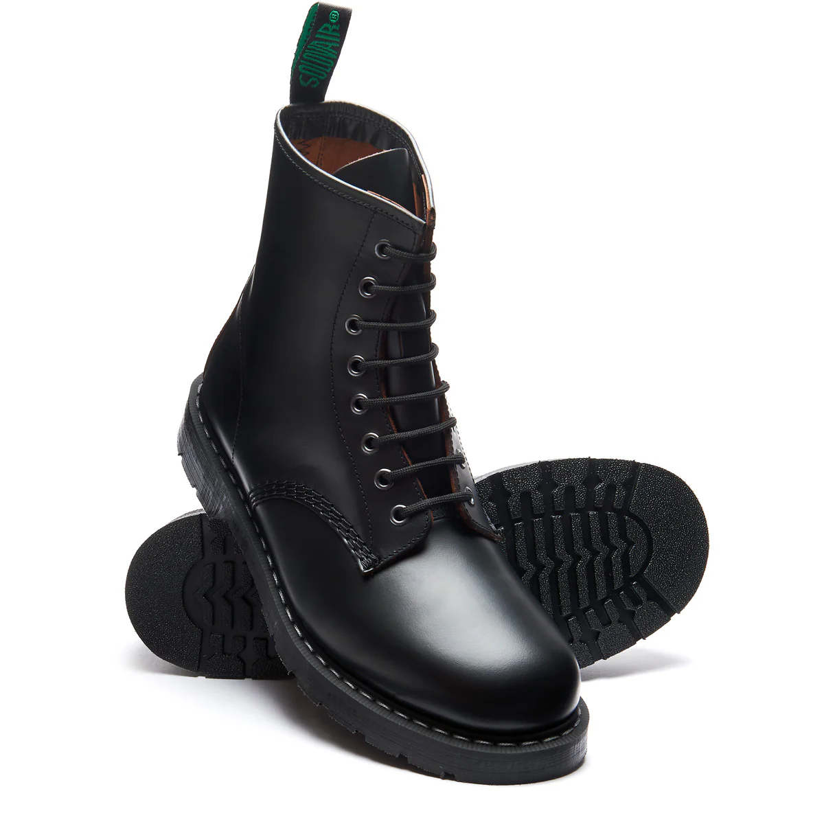 Black Fine Grain 8 Eye Derby Boot - Image 2