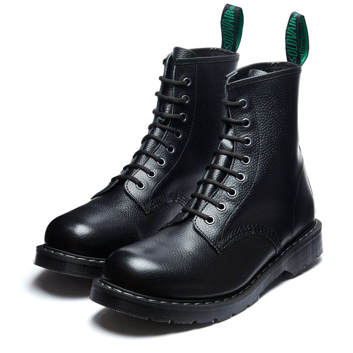 Black Hi-Shine Grain 8 Eye Derby Boot - Image 3