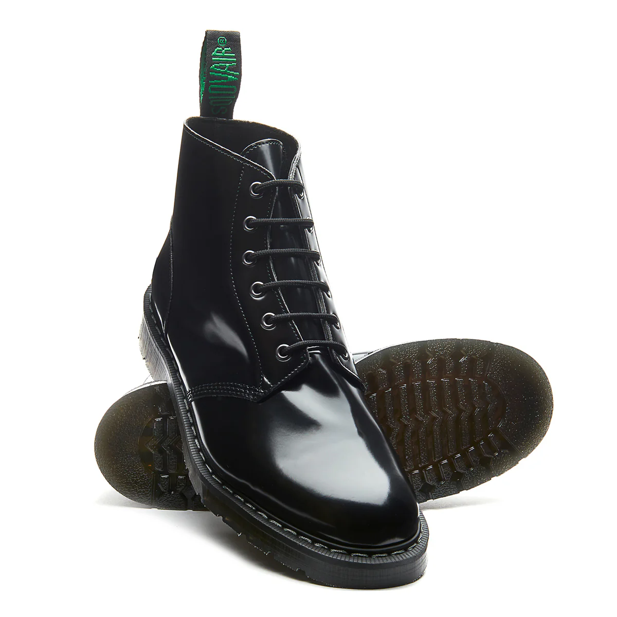 Black Hi-Shine Vegan 6 Eye Astronaut Boot - Image 2